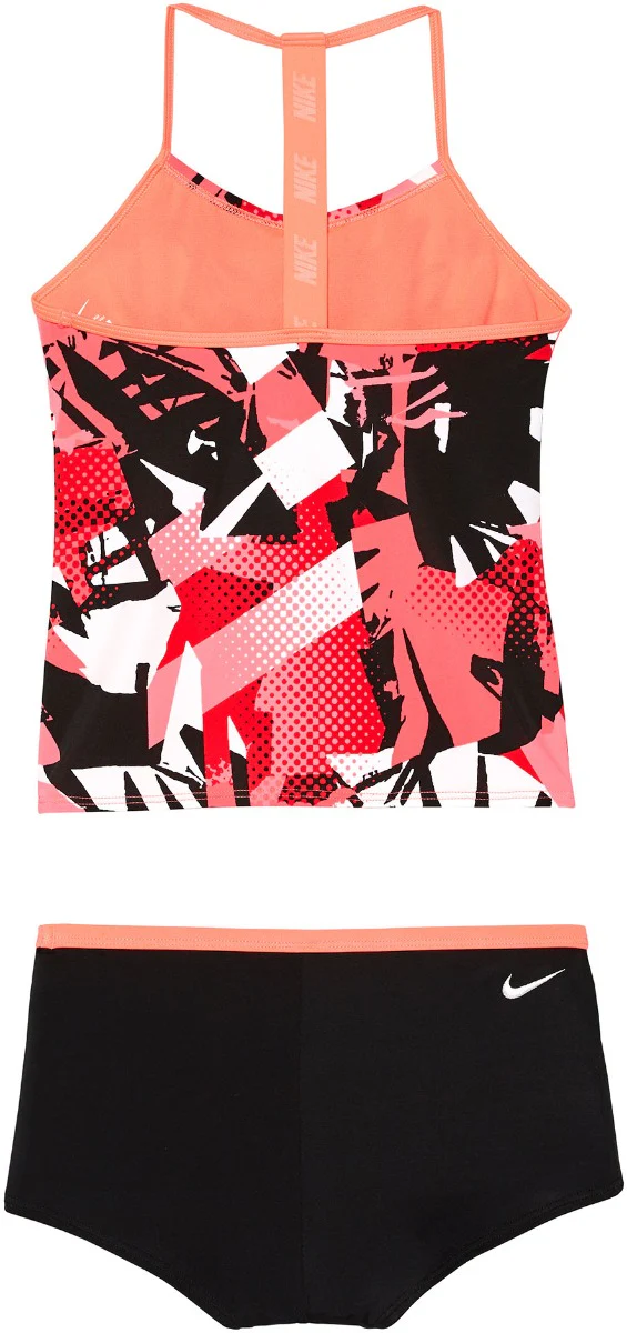 Nike Swim Girls' Drift Graffiti Print T-Back Tankini Set Two-Piece Swimsuit - Image 2