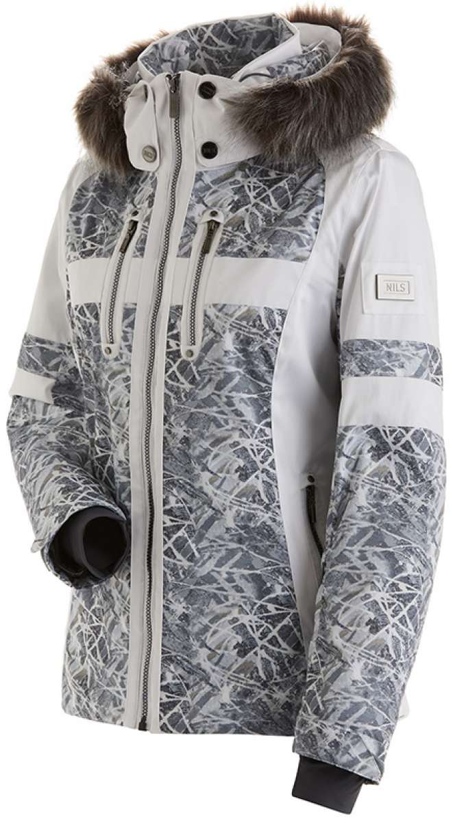 Nils Ladies Val D'Isere Print Faux Fur Jacket 2022-2023 - Image 2